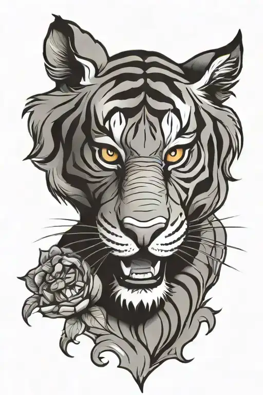 Cartoon Tiger Smiling