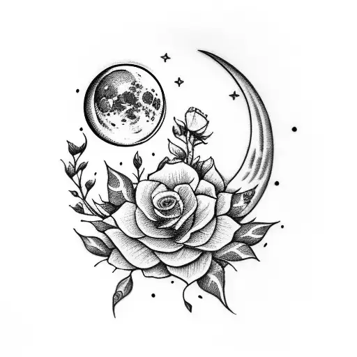 Moon With Flower