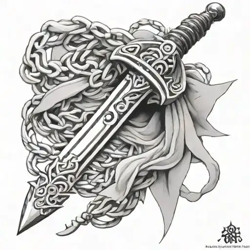 Templar Sword Rosary Wrapped Loosely