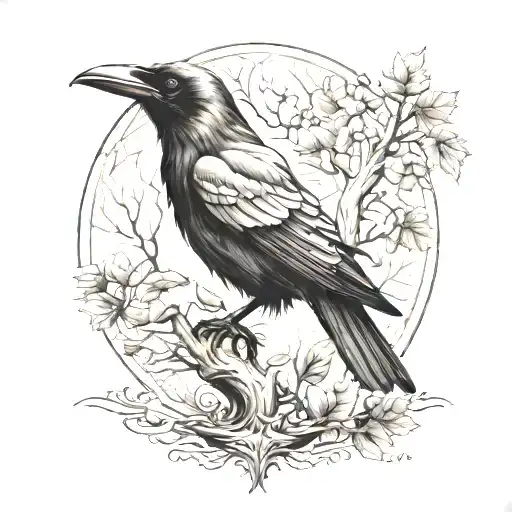 Slavic Raven And Tree