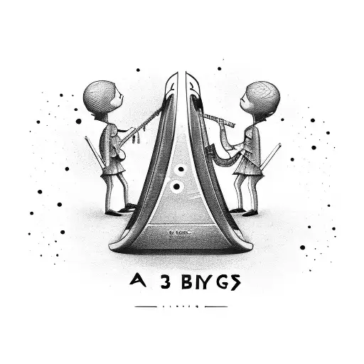 A Logo For 3 Siblings Who Are Tall And Play Music