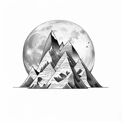 Moon And Mountain