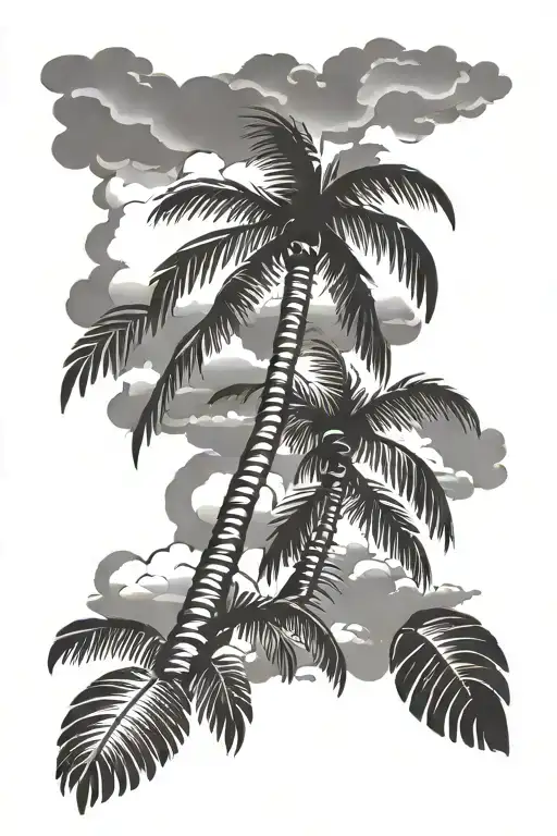 Palm Tree With Cloud Background