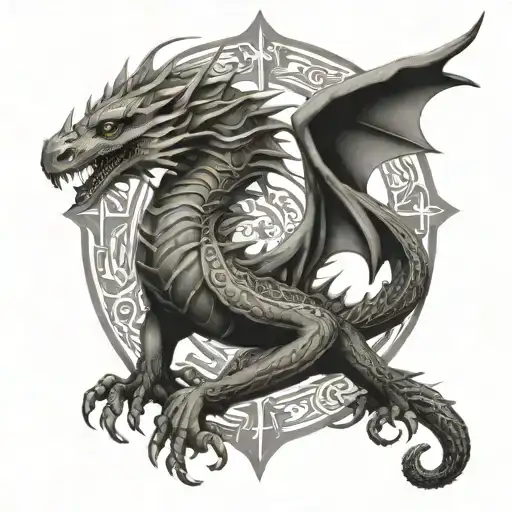 Christian Cross Dragon