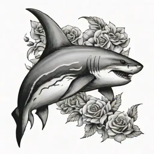 Delicate Shark Tatoo For The Ribs Of A Girl