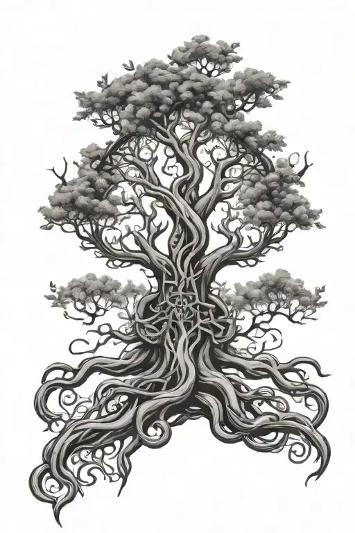 Tree Of Life Intertwined With Poison Tree Made
