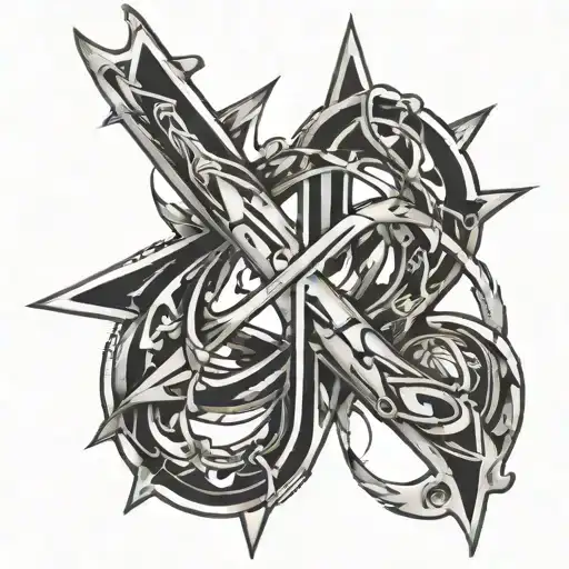 Infinity Symbol With Distinct M And R Letters With A Single Star Over Each Letters