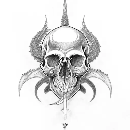 Skull With Dragon