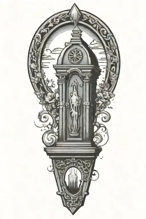 Floating Tombstone And Coffin