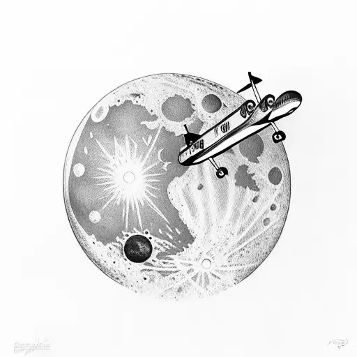 Moon And Mountain Plane