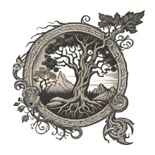 Vikings Tree And Symbols