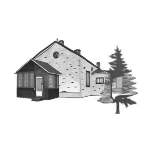 A House With A Tree In Front Of It