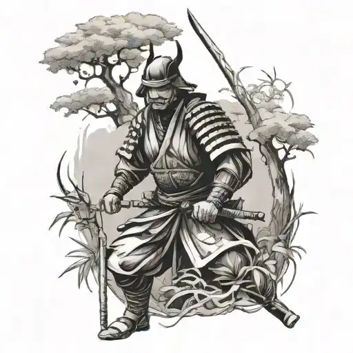 Samurai In A Forest