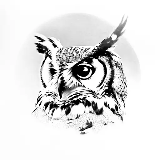 Great Horned Owl With All Seeing Eye