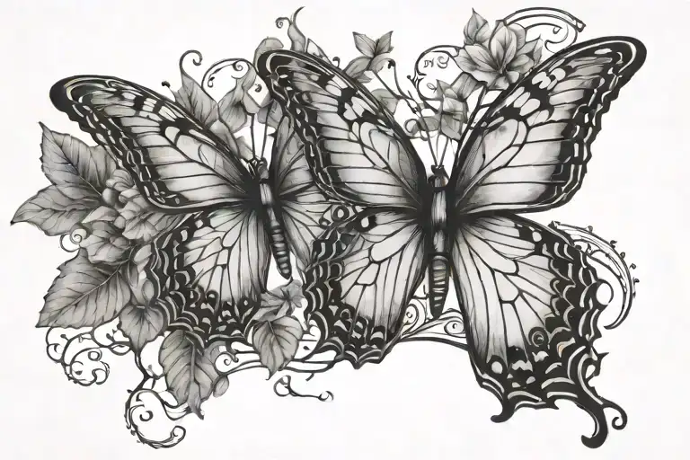 Butterfly And Tree Intertwined