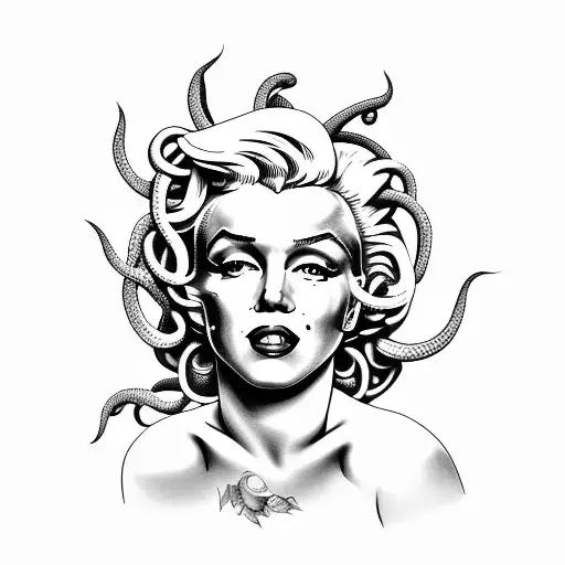 Marilyn Monroe Con Cabello De Medusa