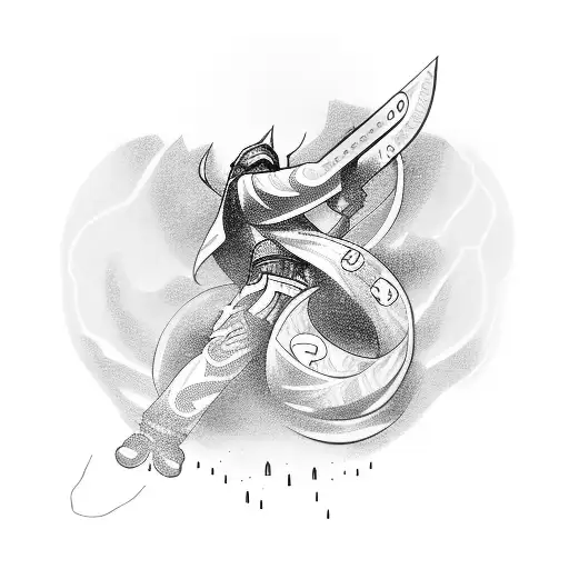 Create A Tattoo Design Inspired By The Concept Of A Data Scientist As A Ninja Warrior