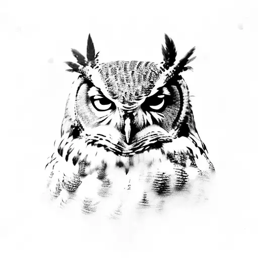 Tribal Great Horned Owl