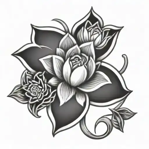 Celtic Motherhood Knots With Lotus Flower Blooming
