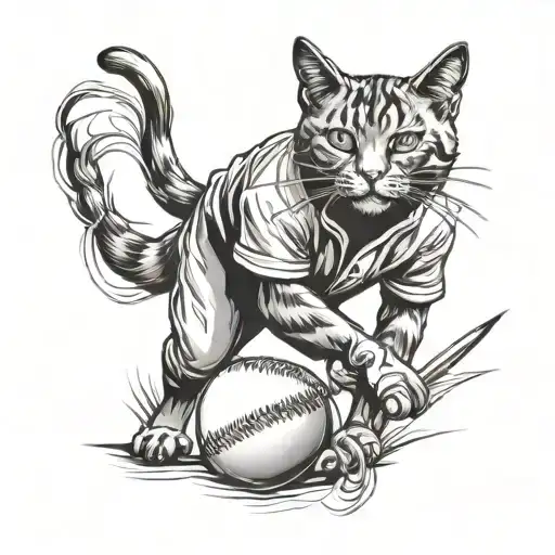 Cat Baseball Player