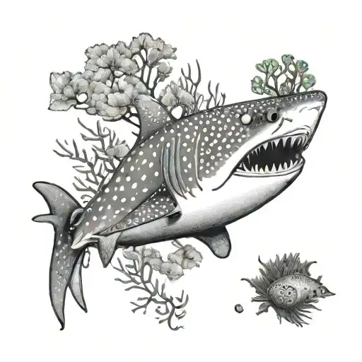 A Majestic Whale Shark Swimming Through A Vibrant Coral Reef