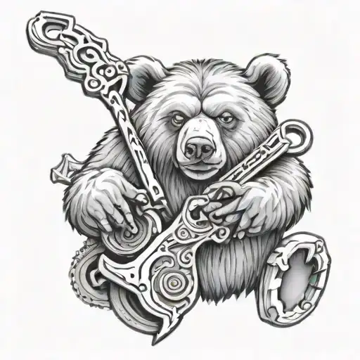Bear Holding Two Keys