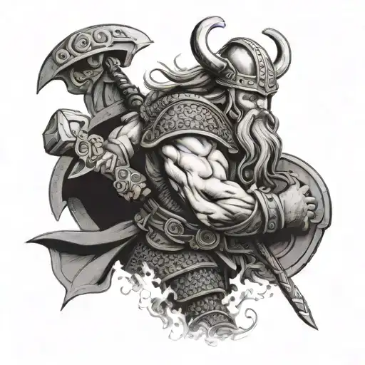 Viking Warrior Wielding