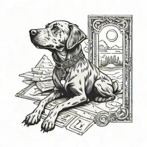 Tarot Card And Dog