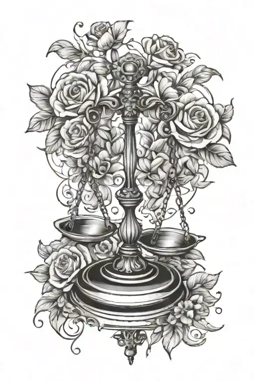 Libra Scales As A Floral Bouquet