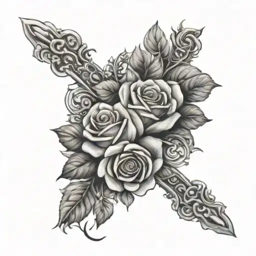 Biblical Cross Arm Sleeve Incorporating Roses