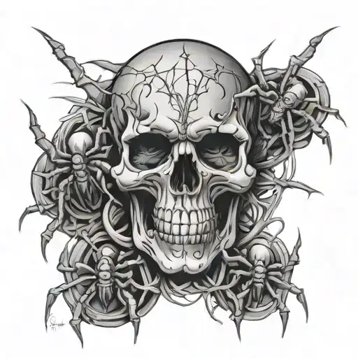 Skull And Spiders
