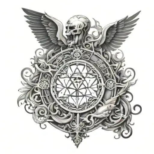 An Abstract Representation Of The Cycle Of Life And Death In Hinduism