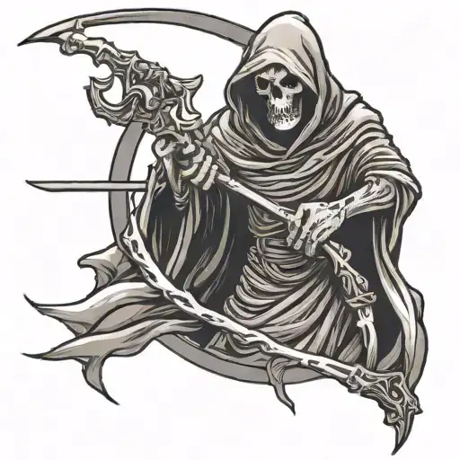 Grim Reaper Holding A Scythe