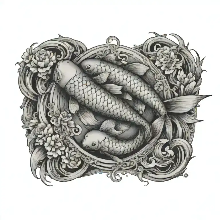 Virgo Women Koi Fish Surrounded