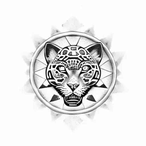 Jaguar With An Aztec Calendar