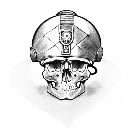 Skull With Ww1 Helmet
