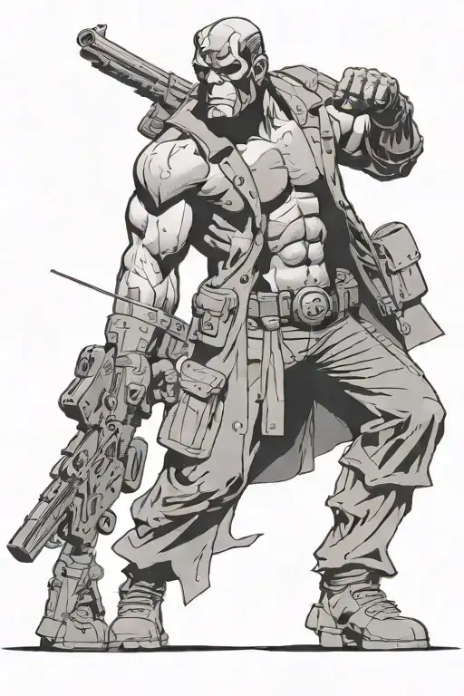 Hellboy Full-length And With A Gun