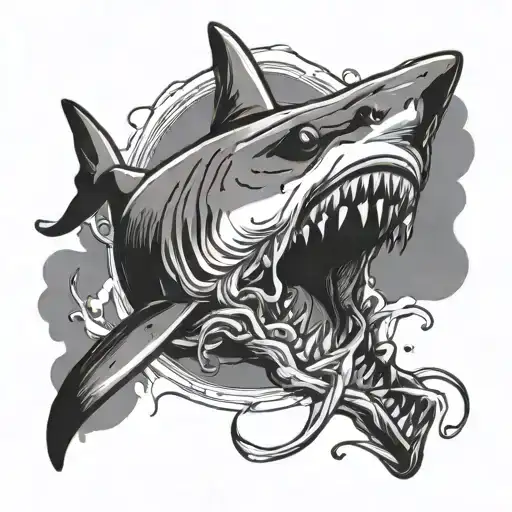 Shark Eating Fettucini