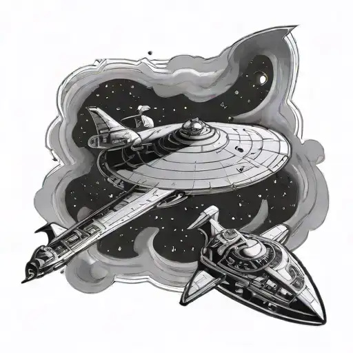 Star Trek Voyager Ship Flying