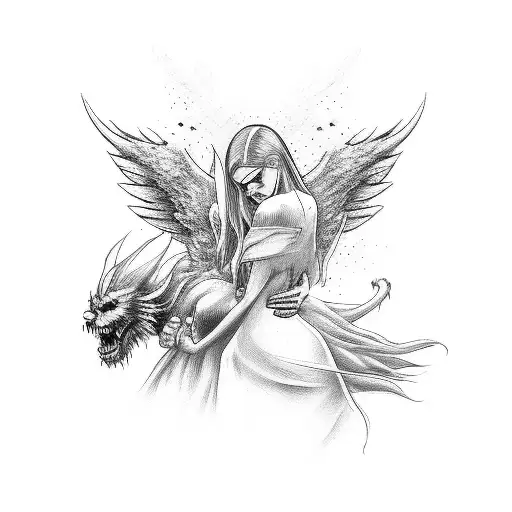 Tattoo For Couple Angel And Demon