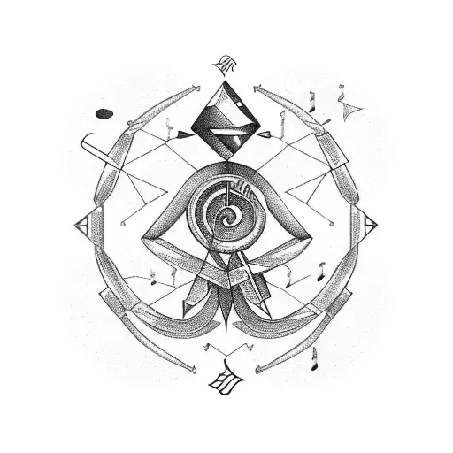 A Libra Constellation Made Up Of Music Notes And Symbols In A Sketch Style