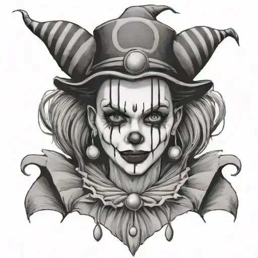 Gothic Clown Woman From The Front