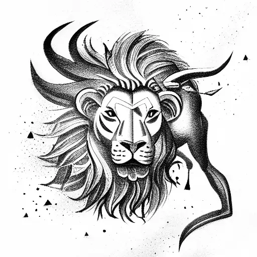 Bull With Sagittarius And Lion