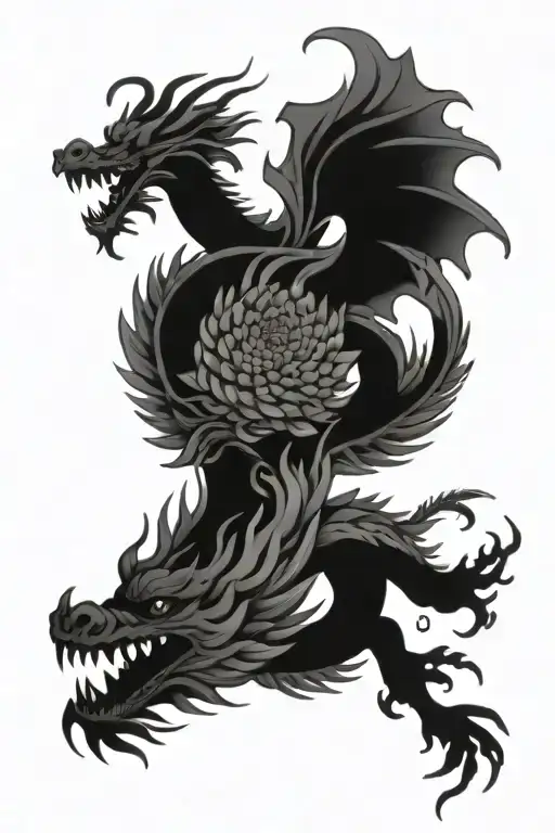 Chrysanthemum And Dragon Back