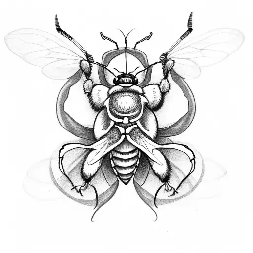 Bee With Skull On The Back