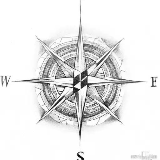 Intricate Compass Rose With Mathematical Symbols