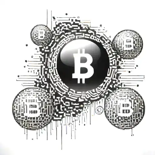 An 8-Ball Made Out Of Binary Code With A Bitcoin Symbol On Top