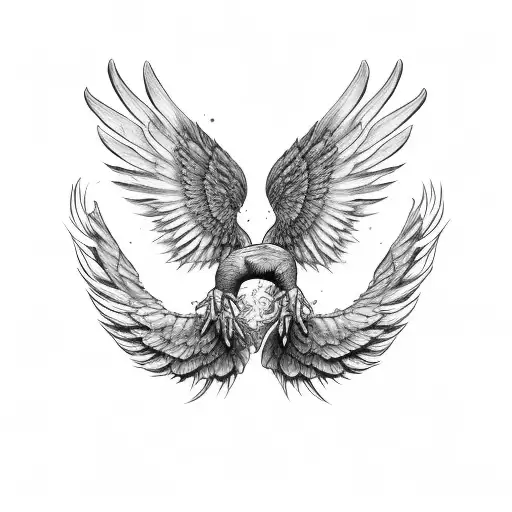 Wings With Sunrise Background