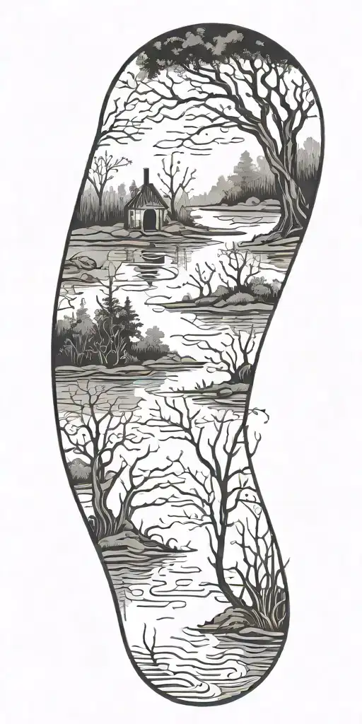 Swamp With Trees And Vines