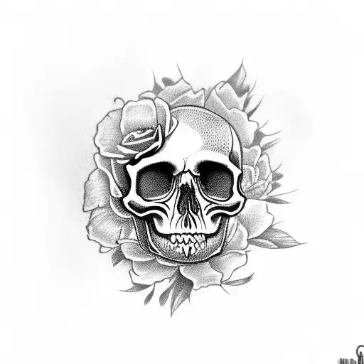 Skull With Flower